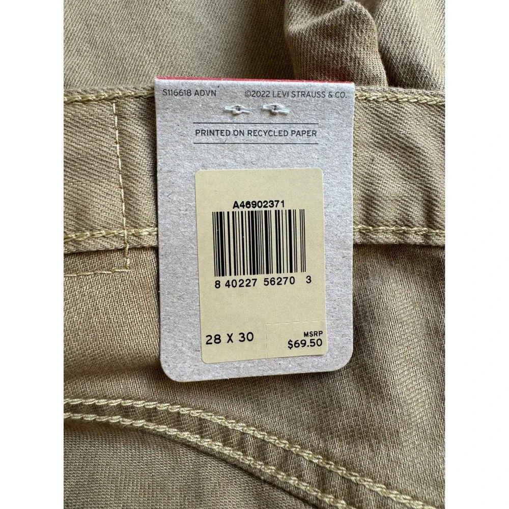 Levis Mens Brown Denim Pants Straight Leg 28x30 inseam: 29